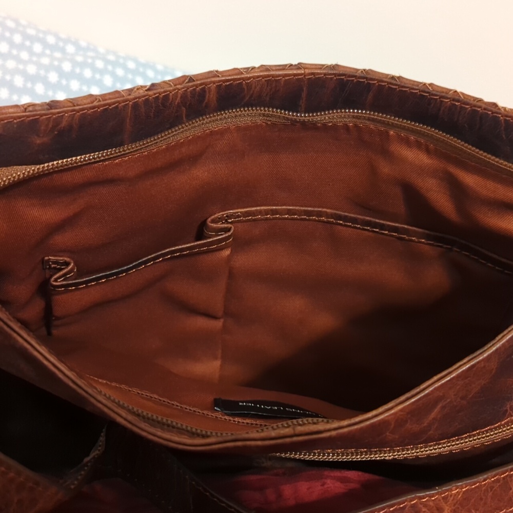 Wilsons Leather Rich Brown Woven Shoulder Bag - Picture 7 of 7